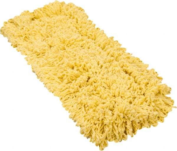Rubbermaid - 24" Long x 5" Wide Yarn Blend Dust Mop Head - Envelope Connection, Yellow, Looped Head - Industrial Tool & Supply