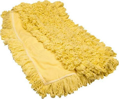 Rubbermaid - 60" Long x 5" Wide Yarn Blend Dust Mop Head - Envelope Connection, Yellow, Looped Head - Industrial Tool & Supply
