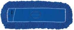 Rubbermaid - 24" Long x 5" Wide Synthetic Dust Mop Head - Slip-On/Slip-Through Backing, Blue, Twisted Loop Head - Industrial Tool & Supply