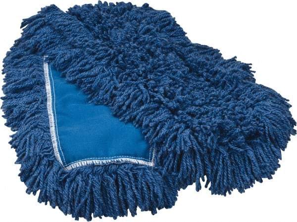 Rubbermaid - 36" Long x 5" Wide Synthetic Dust Mop Head - Slip-On/Slip-Through Backing, Blue, Twisted Loop Head - Industrial Tool & Supply
