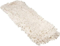 Rubbermaid - 24" Long x 5" Wide Cotton Yarn Dust Mop Head - Slip-On/Slip-Through Backing, White, Twisted Loop Head - Industrial Tool & Supply