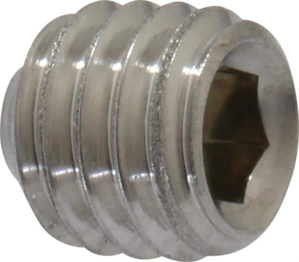 Value Collection - #10-32 UNF, 3/16" OAL, Cup Point Set Screw - Grade 18-8 Stainless Steel, 3/32" Key - Industrial Tool & Supply