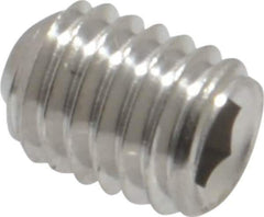 Value Collection - #10-32 UNF, 1/4" OAL, Cup Point Set Screw - Grade 18-8 Stainless Steel, 3/32" Key - Industrial Tool & Supply