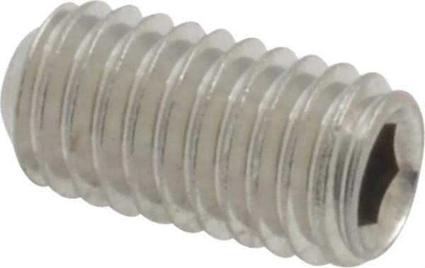 Value Collection - #10-32 UNF, 3/8" OAL, Cup Point Set Screw - Grade 18-8 Stainless Steel, 3/32" Key - Industrial Tool & Supply