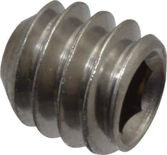 Value Collection - 1/4-20 UNC, 1/4" OAL, Cup Point Set Screw - Grade 18-8 Stainless Steel, 1/8" Key - Industrial Tool & Supply