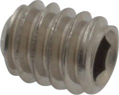 Value Collection - 1/4-20 UNC, 5/16" OAL, Cup Point Set Screw - Grade 18-8 Stainless Steel, 1/8" Key - Industrial Tool & Supply