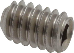 Value Collection - 1/4-20 UNC, 3/8" OAL, Cup Point Set Screw - Grade 18-8 Stainless Steel, 1/8" Key - Industrial Tool & Supply