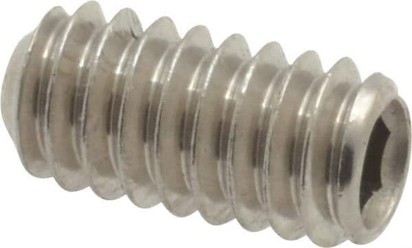 Value Collection - 1/4-20 UNC, 1/2" OAL, Cup Point Set Screw - Grade 18-8 Stainless Steel, 1/8" Key - Industrial Tool & Supply