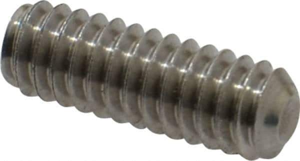 Value Collection - 1/4-20 UNC, 3/4" OAL, Cup Point Set Screw - Grade 18-8 Stainless Steel, 1/8" Key - Industrial Tool & Supply
