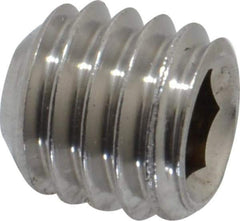 Value Collection - 3/8-16 UNC, 3/8" OAL, Cup Point Set Screw - Grade 18-8 Stainless Steel, 3/16" Key - Industrial Tool & Supply