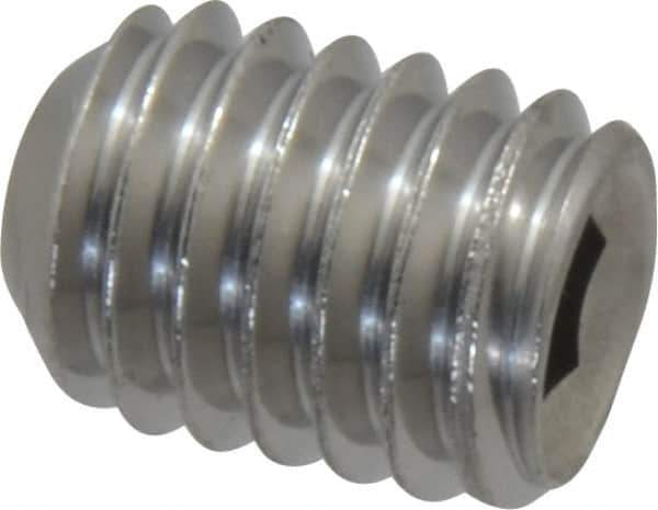 Value Collection - 3/8-16 UNC, 1/2" OAL, Cup Point Set Screw - Grade 18-8 Stainless Steel, 3/16" Key - Industrial Tool & Supply