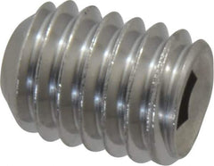 Value Collection - 3/8-16 UNC, 1/2" OAL, Cup Point Set Screw - Grade 18-8 Stainless Steel, 3/16" Key - Industrial Tool & Supply