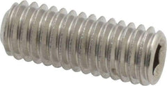 Value Collection - 3/8-16 UNC, 1" OAL, Cup Point Set Screw - Grade 18-8 Stainless Steel, 3/16" Key - Industrial Tool & Supply