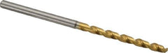 OSG - #35 130° Vanadium High Speed Steel Jobber Drill - TiN Finish, Right Hand Cut, Spiral Flute, Straight Shank, 65mm OAL, Standard Point - Industrial Tool & Supply