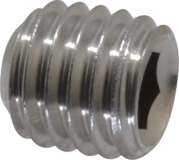 Value Collection - 1/2-13 UNC, 1/2" OAL, Cup Point Set Screw - Grade 18-8 Stainless Steel, 1/4" Key - Industrial Tool & Supply