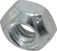 Value Collection - 1/4-20 UNC Grade C Hex Lock Nut with Distorted Thread - 7/16" Width Across Flats, 7/32" High, Cadmium Clear-Plated Finish - Industrial Tool & Supply