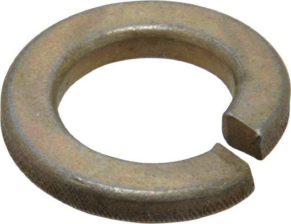 Value Collection - 5/8", 0.628" ID, 0.156" Thick Split Lock Washer - Grade 8 Steel, Zinc Yellow Dichromate Finish, 0.628" Min ID, 0.641" Max ID, 1.073" Max OD - Industrial Tool & Supply