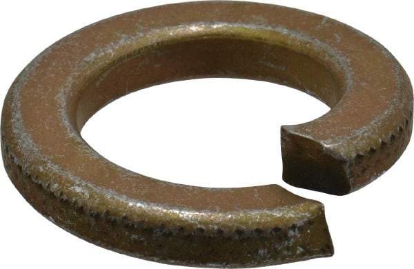 Value Collection - 3/4", 0.753" ID, 0.188" Thick Split Lock Washer - Grade 8 Steel, Zinc Yellow Dichromate Finish, 0.753" Min ID, 0.766" Max ID, 1.265" Max OD - Industrial Tool & Supply