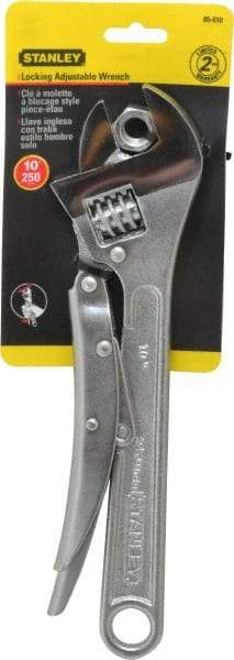 Stanley - 10" Locking Adjustable Wrench - Chrome Vanadium Steel, Chrome Finish - Industrial Tool & Supply
