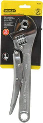 Stanley - 10" Locking Adjustable Wrench - Chrome Vanadium Steel, Chrome Finish - Industrial Tool & Supply
