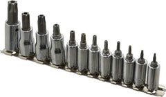SK - 12 Piece 1/4 & 3/8" Drive Torx Bit Socket Set - T7 to T55 Torx - Industrial Tool & Supply