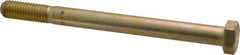 Made in USA - 1/2-13 UNC, 6" Length Under Head Hex Head Cap Screw - Partially Threaded, Grade 8 Alloy Steel, Zinc Yellow Dichromate Finish, 3/4" Hex - Industrial Tool & Supply