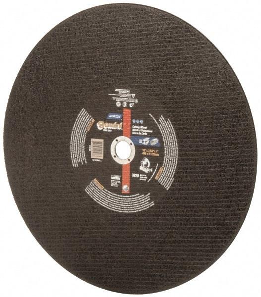 Norton - 16" Aluminum Oxide Cutoff Wheel - 7/64" Thick, 1" Arbor, 3,820 Max RPM, Use with Stationary Tools - Industrial Tool & Supply