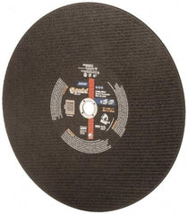 Norton - 16" Aluminum Oxide Cutoff Wheel - 7/64" Thick, 1" Arbor, 3,820 Max RPM, Use with Stationary Tools - Industrial Tool & Supply
