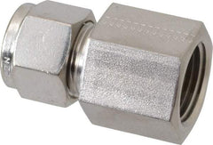 Parker - 1/2" OD, Stainless Steel Female Connector - -425 to 1,200°F, 1-1/16" Hex, Comp x FNPT Ends - Industrial Tool & Supply