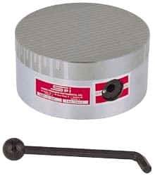 Suburban Tool - Fine Pole Round Permanent Magnetic Rotary Chuck - 6-1/4" Wide x 2-15/16" High, Ceramic - Industrial Tool & Supply