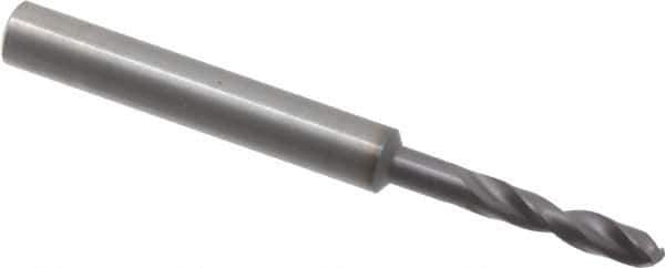 Guhring - #28 140° Spiral Flute Solid Carbide Screw Machine Drill Bit - FIREX Finish, Right Hand Cut, 20mm Flute Length, 62mm OAL, SU Point, Straight Shank - Industrial Tool & Supply