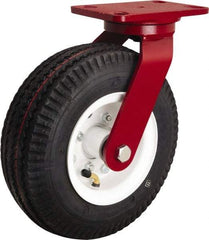 Hamilton - 10" Diam, Rubber Swivel Caster - 480 Lb Capacity, Top Plate Mount, 4-1/2" x 6-1/2" Plate, Tapered Roller Bearing - Industrial Tool & Supply
