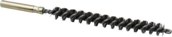Value Collection - 3/8" Diam Helical Steel Tube Brush - 0.008" Filament Diam, 3-1/8" Brush Length, 5-1/8" OAL, 1/4" Diam Shank - Industrial Tool & Supply