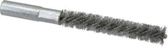 Value Collection - 3/8" Diam Helical Steel Tube Brush - Double Spiral, 0.008" Filament Diam, 2-23/64" Brush Length, 4" OAL, 3/16-24 Female Shank - Industrial Tool & Supply