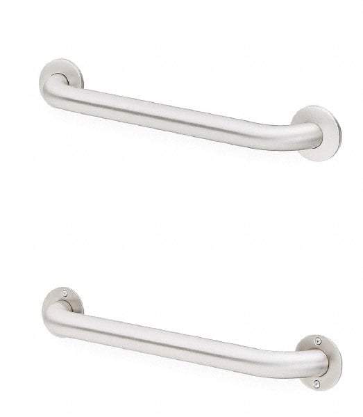 Bradley - Washroom Partition Stainless Steel Grab Bar - 42 Inch Long, Compatible with Shower and Toilet Stalls - Industrial Tool & Supply