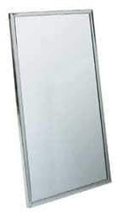 Bradley - 24 Inch Wide x 36 Inch High, Theft Resistant Rectangular Glass Washroom Mirror - Stainless Steel Frame - Industrial Tool & Supply