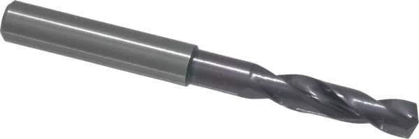 Guhring - 0.2677" 140° Spiral Flute Solid Carbide Screw Machine Drill Bit - FIREX Finish, Right Hand Cut, 34mm Flute Length, 79mm OAL, SU Point, Straight Shank - Industrial Tool & Supply