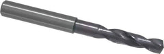 Guhring - 0.2677" 140° Spiral Flute Solid Carbide Screw Machine Drill Bit - FIREX Finish, Right Hand Cut, 34mm Flute Length, 79mm OAL, SU Point, Straight Shank - Industrial Tool & Supply