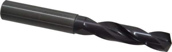 Guhring - 7/16" 140° Spiral Flute Solid Carbide Screw Machine Drill Bit - FIREX Finish, Right Hand Cut, 55mm Flute Length, 102mm OAL, SU Point, Straight Shank - Industrial Tool & Supply
