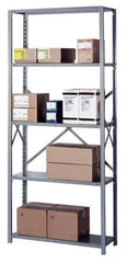 Lyon - 5 Shelf Starter Open Steel Shelving - 1,300 Lb Capacity, 36" Wide x 84" High x 12" Deep, Gray - Industrial Tool & Supply