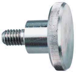 Morton Machine Works - 1/4-20 Knurled Shoulder Grade 303 Stainless Steel Thumb Screw - 15/16" OAL, 1" Head Diam x 1/4" Head Height - Industrial Tool & Supply