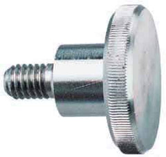 Morton Machine Works - 1/4-20 Knurled Shoulder Grade 303 Stainless Steel Thumb Screw - 15/16" OAL, 1" Head Diam x 1/4" Head Height - Industrial Tool & Supply
