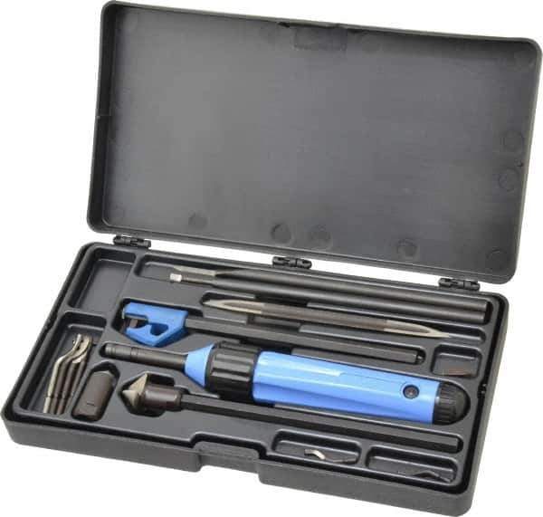 Noga - 18 Piece High Speed Steel Blade Hand Deburring Tool Set - C, D, L, N, S Blade Holder, S10, S20, S30, S101;C12, C20;N1, N2;T-120;D50, D66;L1 Blades, For Holes, Straight Edge, Curved Edge, Bushing Scraping, Pipe Cross Holes - Industrial Tool & Supply