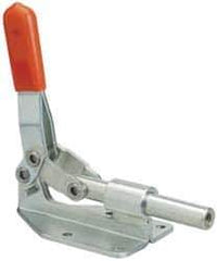Lapeer - 300 Lb Load Capacity, Flanged Base, Carbon Steel, Standard Straight Line Action Clamp - 4 Mounting Holes, 0.222" Mounting Hole Diam, 1/2" Plunger Diam, Straight Handle - Industrial Tool & Supply