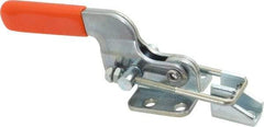 Lapeer - 700 Lb Capacity, Horizontal, U Hook, Flanged Base, Carbon Steel Pull Action Latch Clamp - 1-3/4" Drawing Movement, 5-3/8" OAL, Straight Handle - Industrial Tool & Supply
