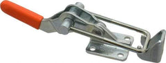 Lapeer - 2,000 Lb Capacity, Horizontal, U Hook, Flanged Base, Carbon Steel Pull Action Latch Clamp - 2-1/2" Drawing Movement, 7-3/8" OAL, Straight Handle - Industrial Tool & Supply
