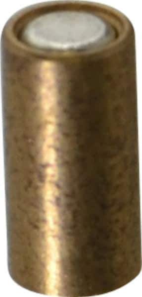 Mag-Mate - 1/8" Diam x 1/4" High, 0.1 Lb Average Pull Force, 0.2 Lb Max Pull Force, Neodymium Rare Earth Shielded Magnet - Brass Shield, 0.018" Shielding Wall Thickness - Industrial Tool & Supply