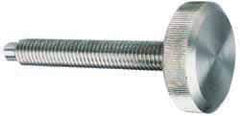 Morton Machine Works - M12x1.75 Knurled Shoulderless Dog Point Tip Grade 300 Stainless Steel Thumb Screw - 3" OAL, 1-1/4" Head Diam x 1/2" Head Height - Industrial Tool & Supply