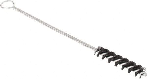 Brush Research Mfg. - 2-1/2" Long x 9/16" Diam Nylon Hole Cleaning Brush - 10" OAL, 0.012" Filament Diam, 0.19" Shank Diam - Industrial Tool & Supply