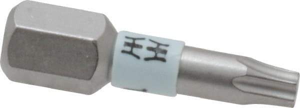 Wera - 1/4" Drive T15 Torx Screwdriver Bit - 1" OAL, Insert Bit - Industrial Tool & Supply